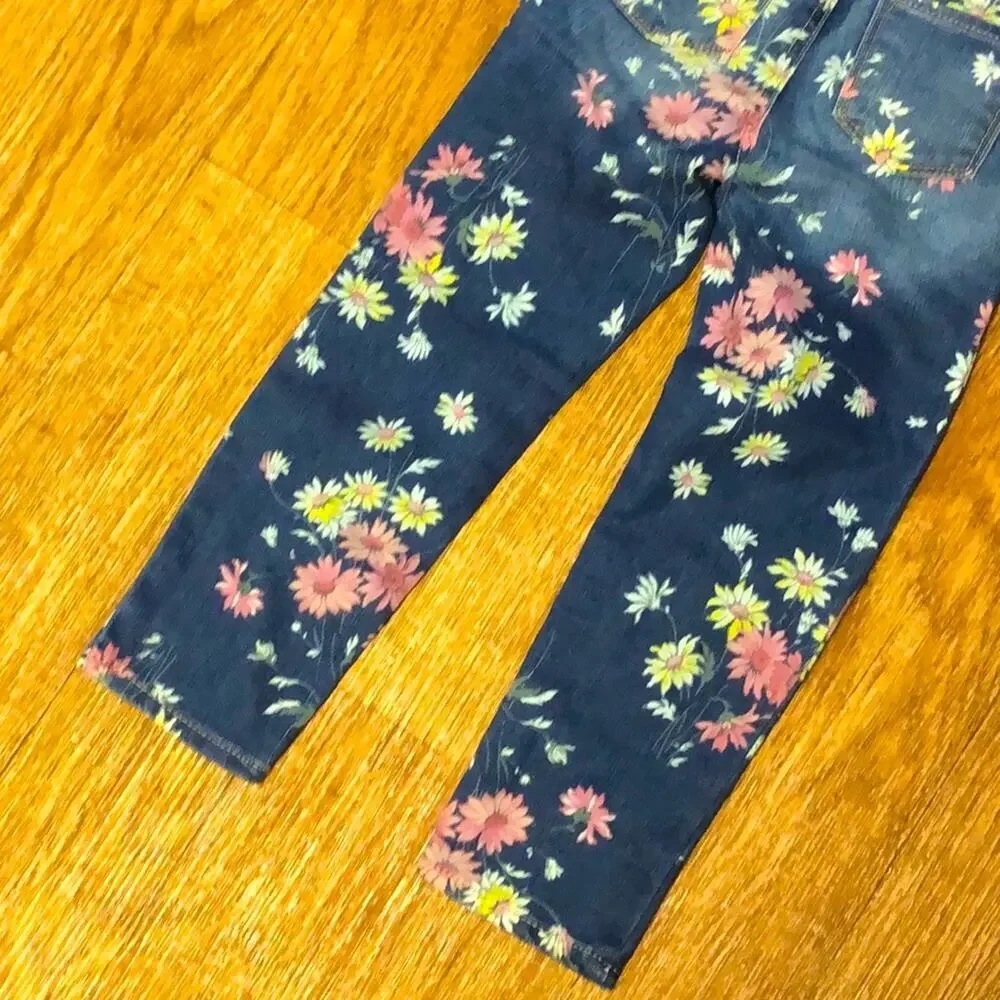 Baby Gap Girls Floral Pull On High Stretch Jegging Denim Jeans Size 5 Years